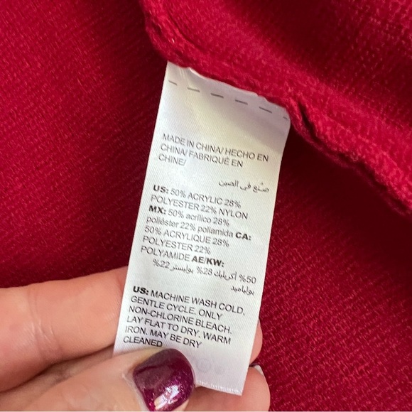 CHICO’S Red Long Open Front Cardigan Small Petite - Picture 7 of 7